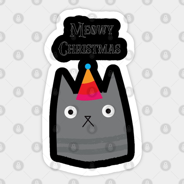 Party Christmas cat Sticker by Cleopsys